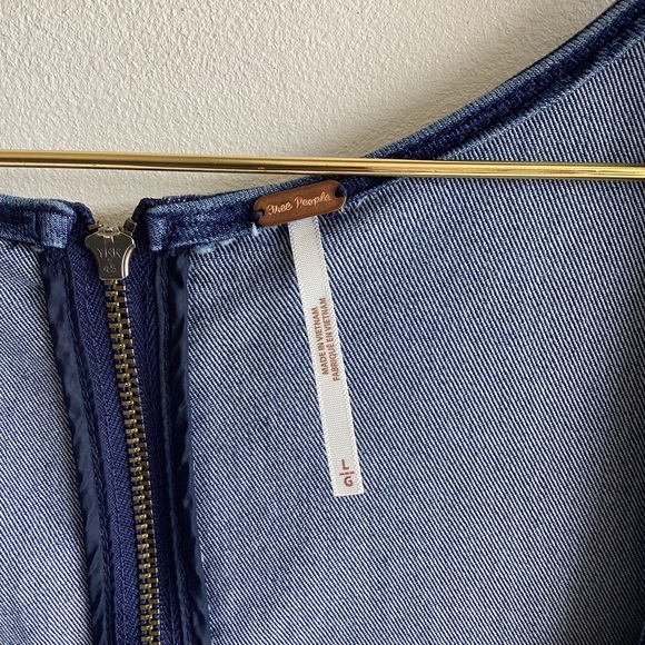 Free People Lia Denim Bodycon Dress Size Large - Picture 7 of 7